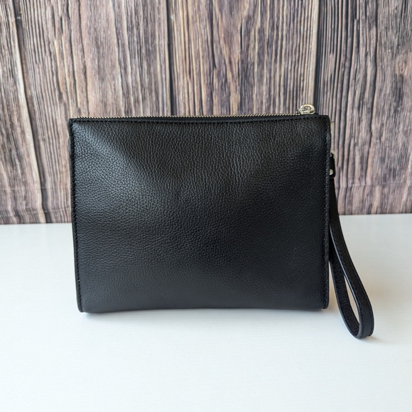 Michael Kors Black Pebbled Leather Clutch - Picture 1 of 11
